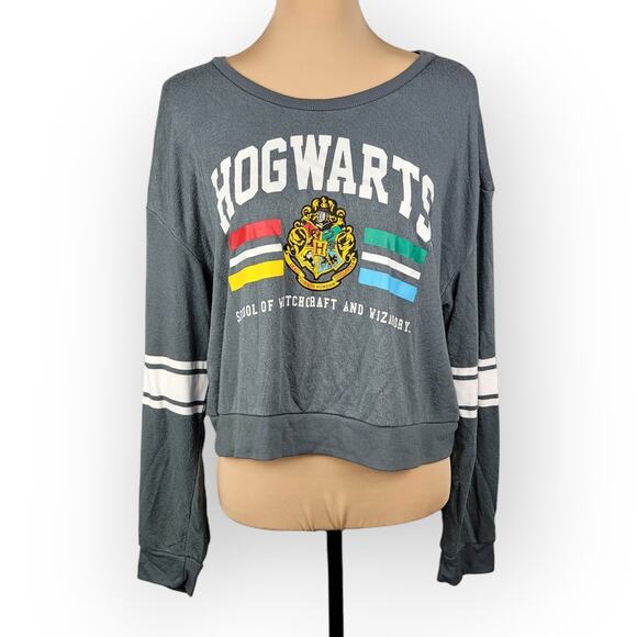 Harry Potter Hogwarts Cropped Sweatshirt XL Gryffindor Ravenclaw Hufflepuff - Picture 1 of 7